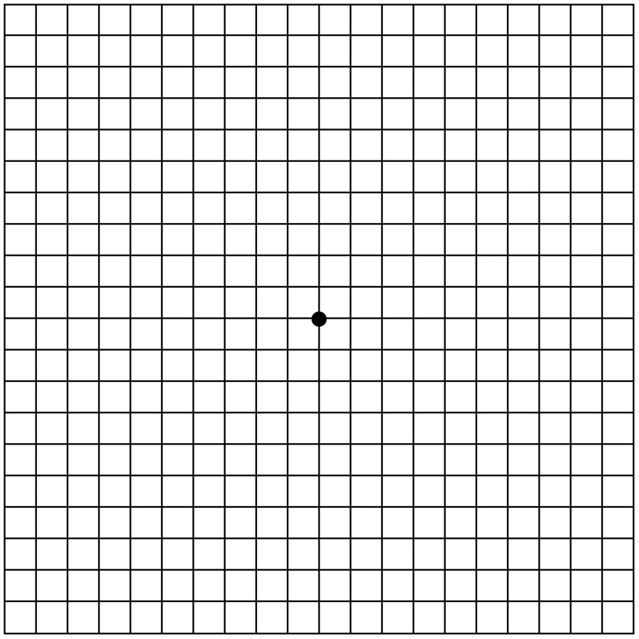 Amsler chart, self-check sheet